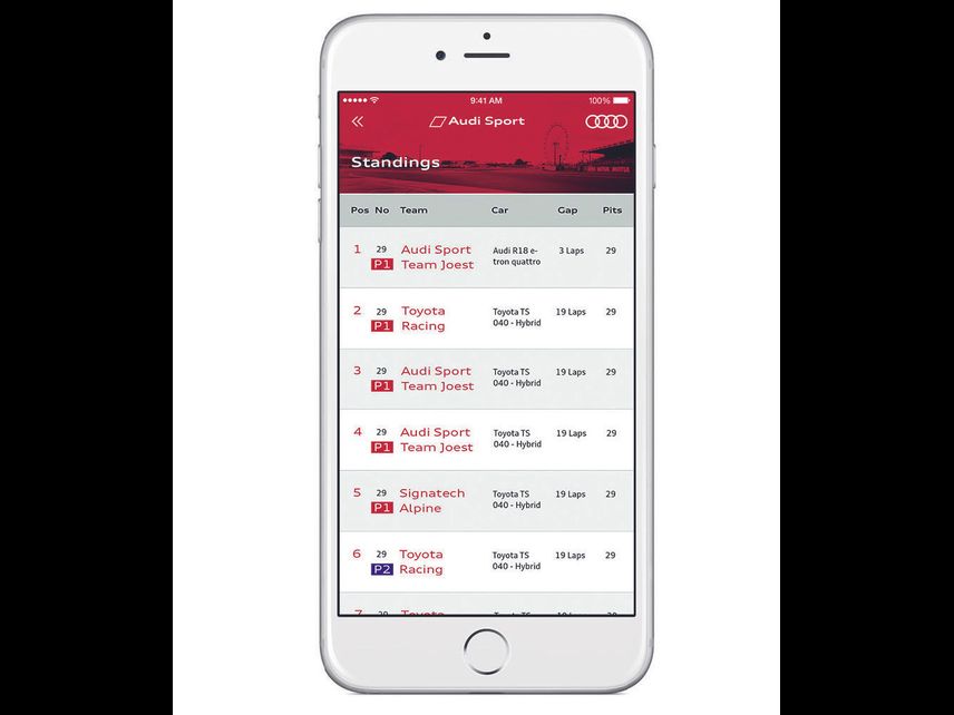 media image 9 for project Audi Lemans 2015: PWA Mobile App for VIP guests.