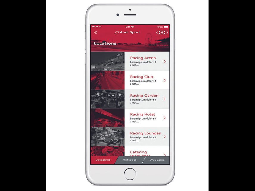 media image 11 for project Audi Lemans 2015: PWA Mobile App for VIP guests.
