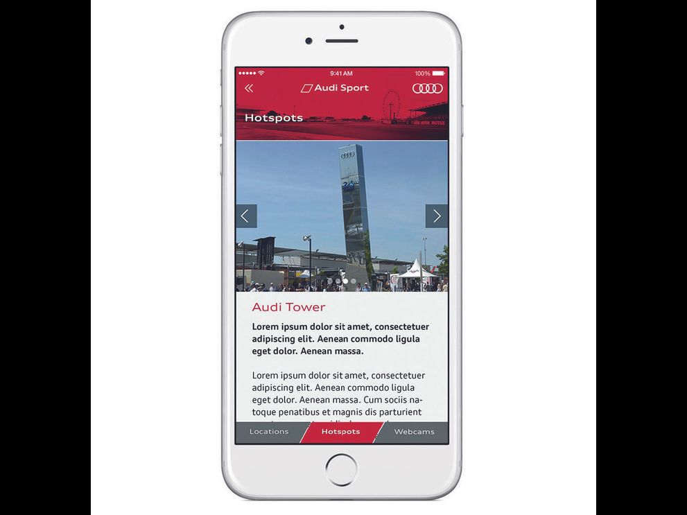 media image 14 for project Audi Lemans 2015: PWA Mobile App for VIP guests.