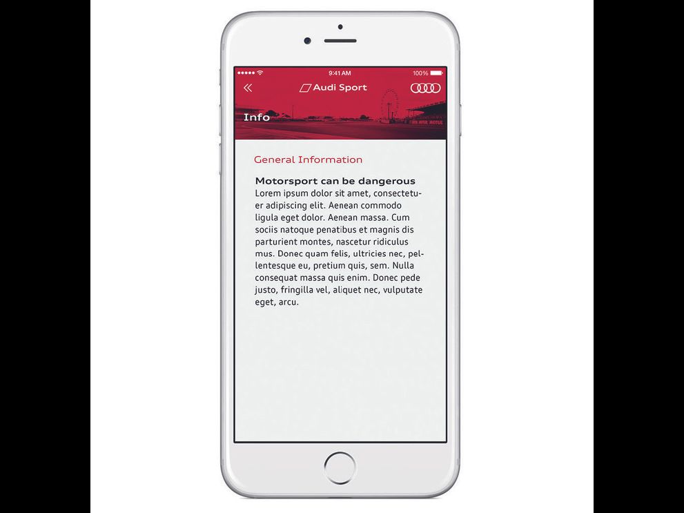 media image 16 for project Audi Lemans 2015: PWA Mobile App for VIP guests.