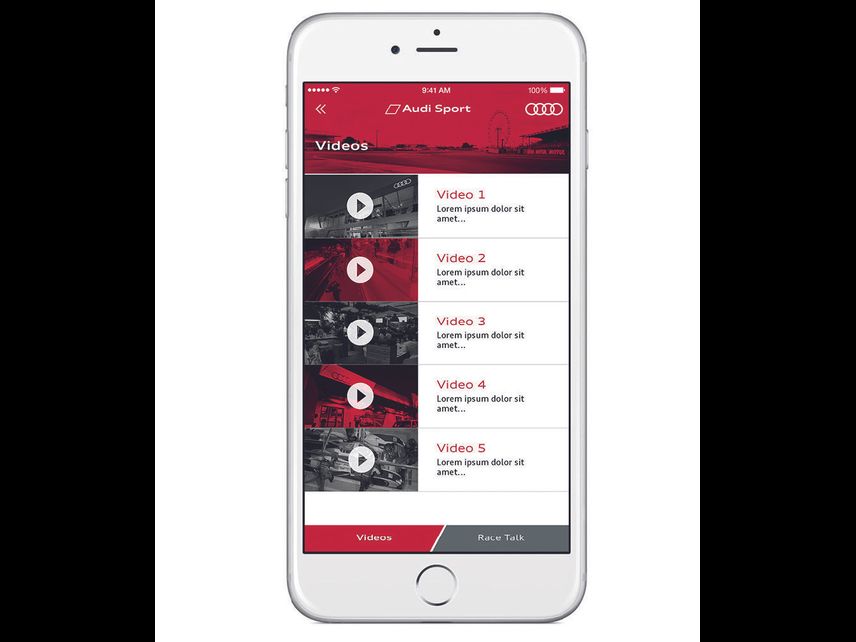 media image 19 for project Audi Lemans 2015: PWA Mobile App for VIP guests.