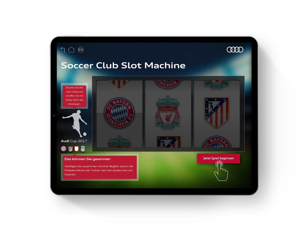 media image 5 for project Audi Cup 2017 Lottery App